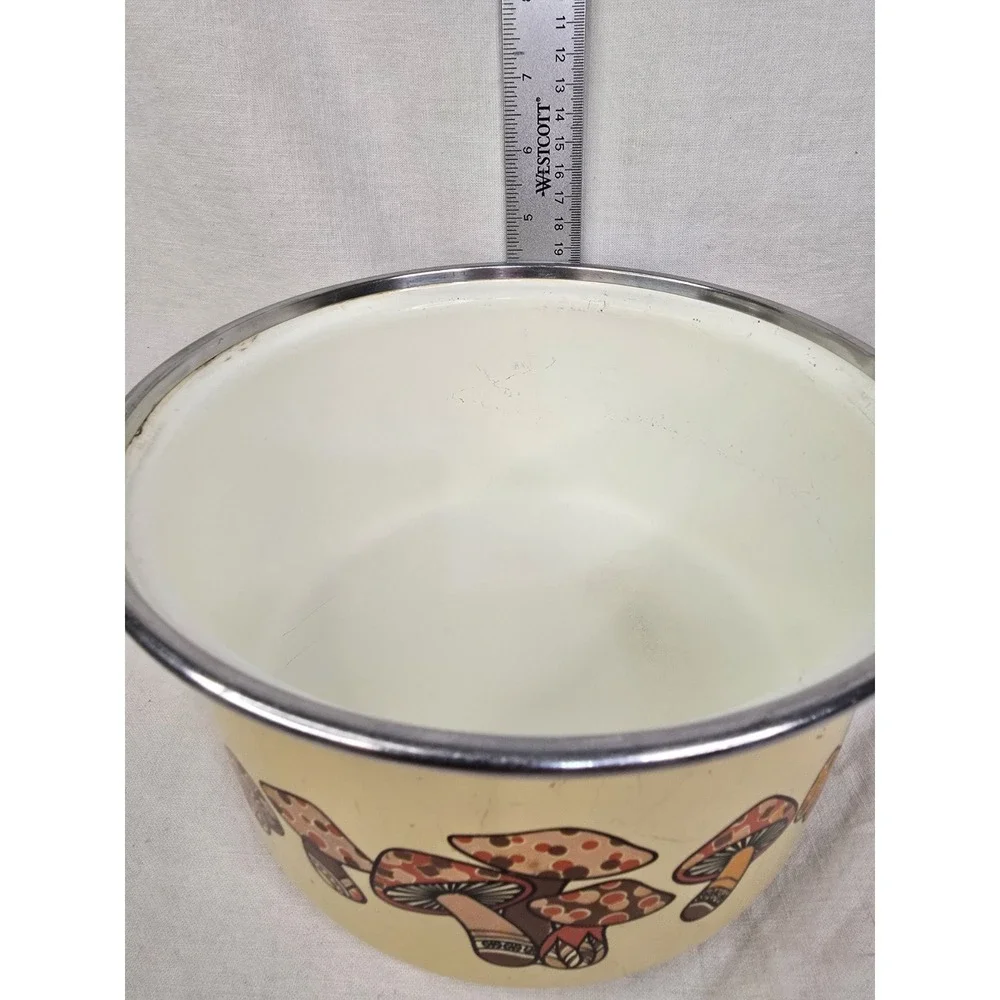 Vintage MARUBISHI Mushroom Enamelware Cookware‎ Sauce Pan RARE